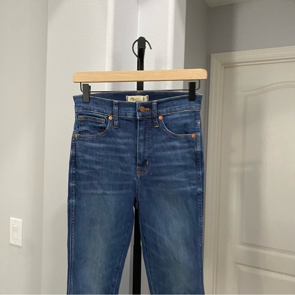Madewell 10" High-Rise Skinny Jeans Raw Released Hem Medium Wash Size 25 - Picture 3 of 10